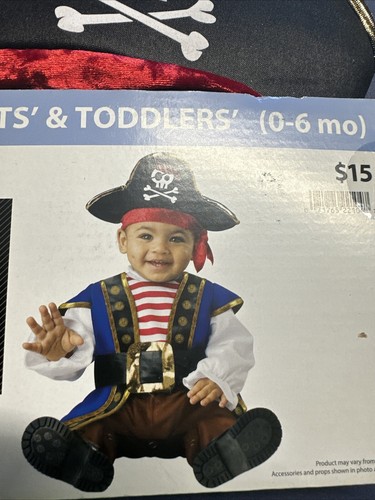 Infant Halloween Costume Baby Pirate 0-6 Months New - Picture 2 of 3