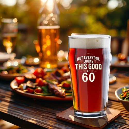 60th Birthday Pint Beer Glass Mug Age 60 Years Gift Present Funny Tankard 570ml - Picture 4 of 9