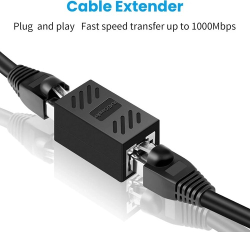 RJ45 Coupler, Ethernet Coupler-Female to Female Internet Network Cable black - Picture 2 of 6