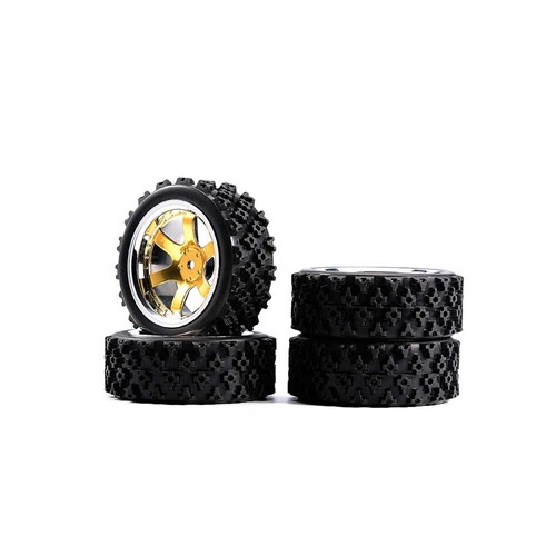 4Pcs 1/10 Scale Rally Tires&12mm Hex Wheels For RC HSP HPI RC Off Road Car - Picture 4 of 12