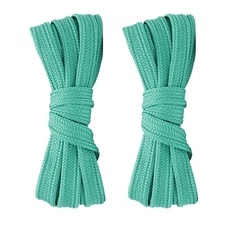 2pair Double Layer Flat Shoelaces Cyan for Sneakers Boots 45 48 54 60 63 72 Inch