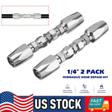 2Pcs 1/4inch Hydraulic Hose Field Repair Kit for Hydraulic Hose Crimper Fittings