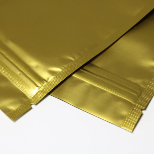 Verschiedene Größen für 100 Stck. Mattgold Metallisierte Folie Stand-Up Reißverschluss Taschen - Bild 3 von 8