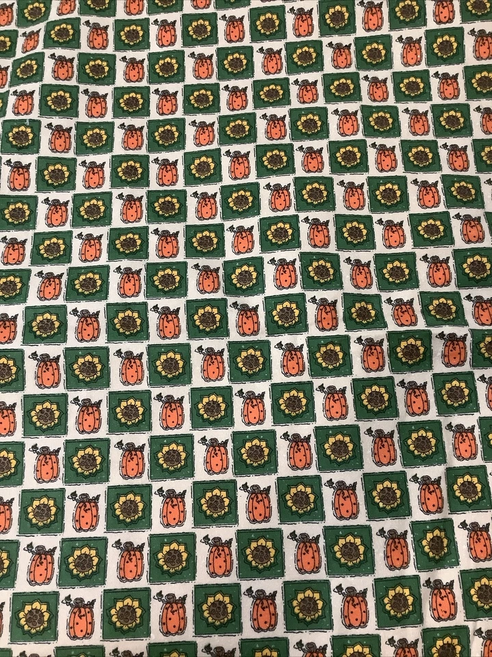 Vintage Flannel Pumpkin Patch Fabric For General Co 2 Yards x 44” W Soft Green - Image 2 of 4