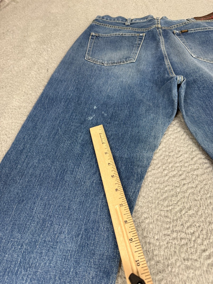Chimala Selvedge Jeans Mens 32 Blue Faded Button Fly Wide Chimala Selvedge Jeans Mens 32 Blue Faded Button Fly Wide