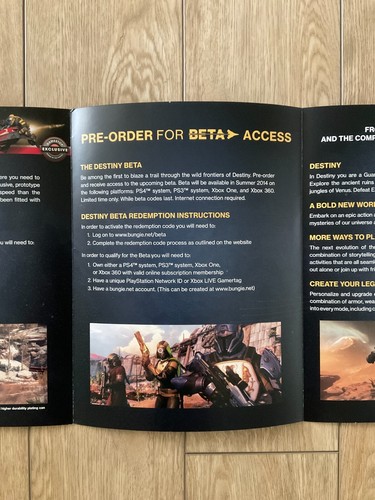 Destiny 2014 Gamestop Videospiel Händler ausklappbares Startset Bungie Promo - Bild 6 von 11