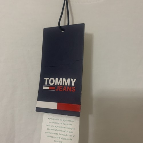 BNWT Tommy Hilfiger Jeans Short Sleeve Print T-Shirt White Size Medium RRP £50 - Foto 4 di 10