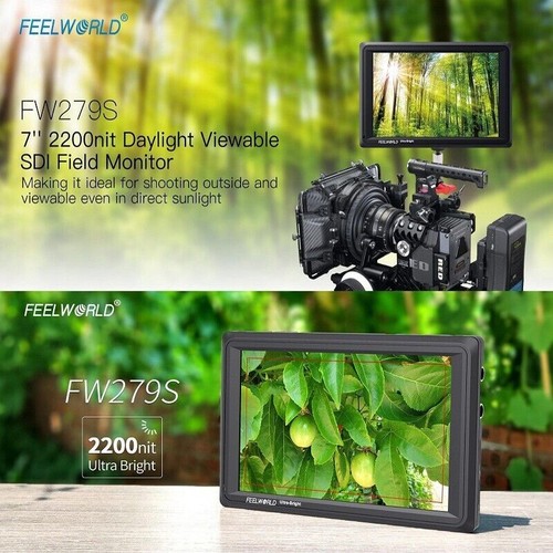 Feelworld FW279S 7'' 2200nit Ultra Bright On Camera Field Monitor 3G-SDI HDMI 1x - Picture 10 of 12