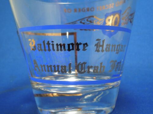 Vintage Quiet Birdmen Baltimore Annual Crab Feast Glass- Secretive Aviators Club - Picture 2 of 9
