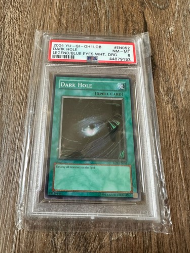 Yugioh! PSA 8 2004 Dark Hole LOB-EN052 Super Rare EN Print - Picture 2 of 3