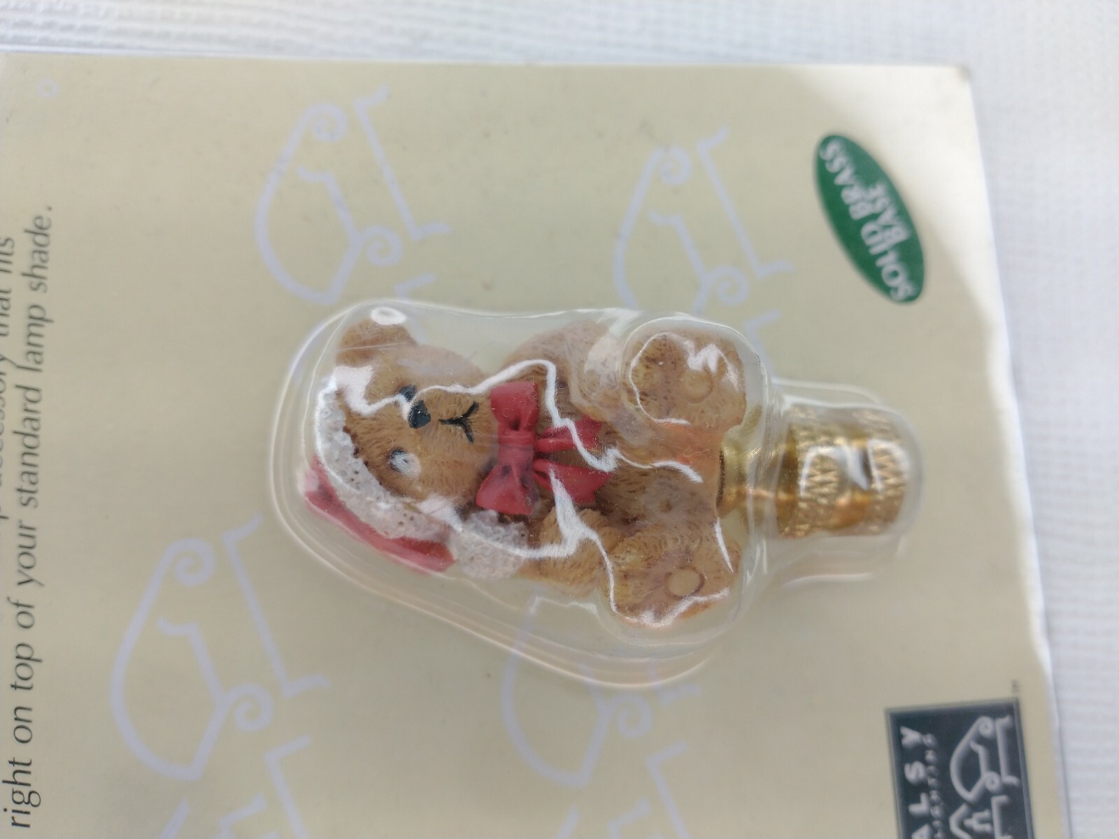 Alsy Lighting Lamp Finial Solid Brass Base Teddy Bear Santa