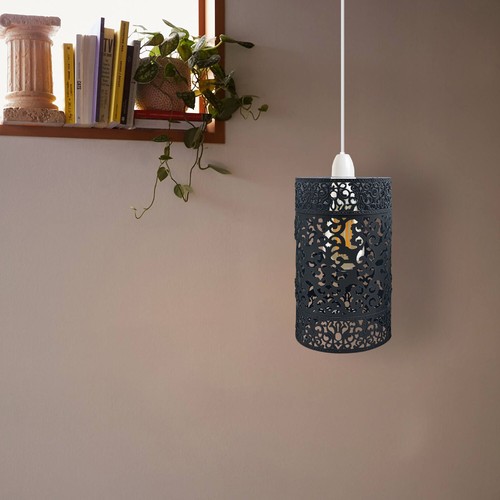 Lámpara colgante de metal estilo tambor de pantalla de techo estilo tambor vintage - Imagen 36 de 91
