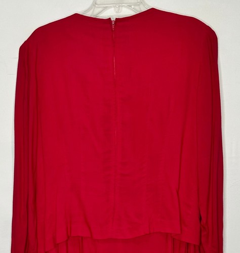 Vtg Kathie Lee for Plaza South Petites Woman’s Dress 14 1992 Red Beads & Buttons - Picture 5 of 9