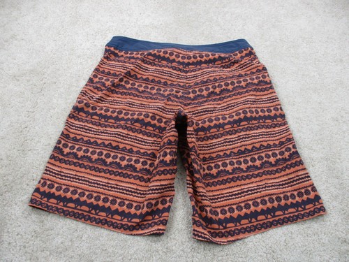 Patagonia Wavefarer Board Shorts 21" Men 31 Orange Blue Graphic Print Swim Trunk - Picture 3 of 13