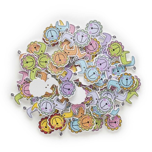 Wooden Buttons Animal Theme for Sewing Scrapbooking Crafts Handmade Decor 30pcs - Picture 6 of 14