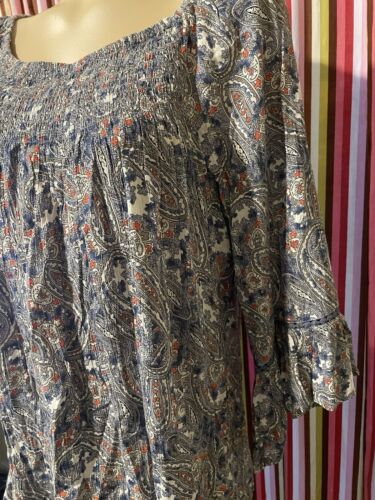 Westport Blouse Women's 2X Boho Round Neck Flutter Ruffle 3/4 Sleeve Shirt - Picture 4 of 7