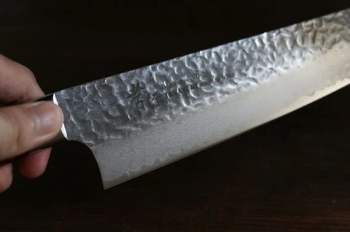 Cuchillo Sakai Takayuki VG10 33 capas Damasco Gyuto 240 mm mango caoba - Imagen 7 de 11