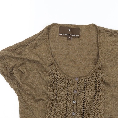 Fenn Wright Manson Womens Brown Linen Blend Jumper Size 8 - Picture 5 of 12