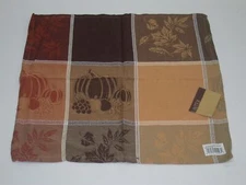 (4) Cotton Park Cottage Napkins ~ Earth Toned Pumpkins ~ 18" x 18" NEW