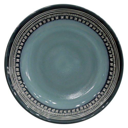 12 Piece Dinnerware Set Round Dishes Dinner Teal Medallion Plates Kitchen - Picture 5 of 12