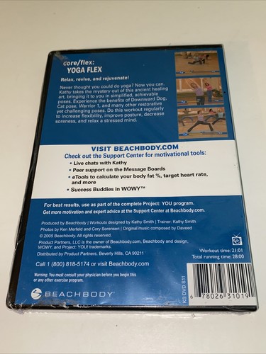 "KATHY SMITH PROJECT YOU CORE/FLEX YOGA FLEX - BEACHBODY SERIES" DVD New - Picture 2 of 5
