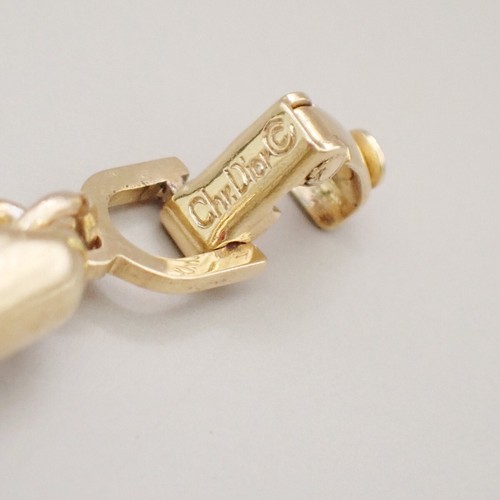 CHRISTIAN DIOR CD Logo Twisted Tricolor Charm Necklace Gold Silver Black 09ED438 - Picture 12 of 12