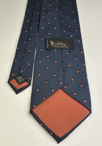 Vintage Bert Pulitzer 100% Silk Men’s Blue Avocado Print Tie - Picture 3 of 6