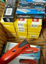 Lot 18 Boxes of 5000 each Standard Staples & 3 Skilcraft Light Duty Stapler