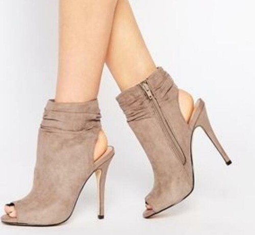 Zapatos de casuales retro con cordones peep toe Sandalias tobillo Botas mujer Zapatillas para RW7qHqSg