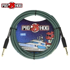Pig Hog Vintage Series PCH10TAB 10FT Tahitian Blue Woven Instrument Cable 