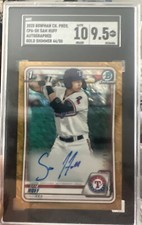 2020 1st Bowman Chrome SAM HUFF Gold shimmer Auto /50 9.5/10 Auto