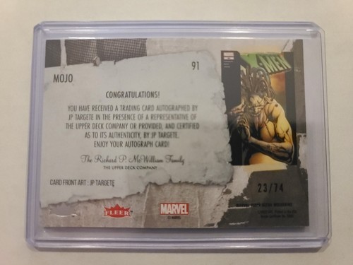 2023 Fleer Ultra Marvel Wolverine Red Foil Autograph Mojo - JP Targete 23/74 - Picture 2 of 2