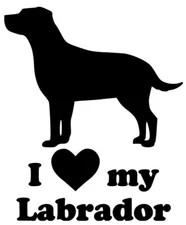 I LOVE MY LABRADOR Vinyl Sticker Retriever Dog Puppy Curved - Die Cut Decal