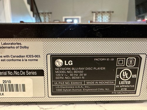 Lettore DVD Blu-Ray LG BD550 - senza telecomando - TESTATO E FUNZIONANTE - Foto 7 di 7