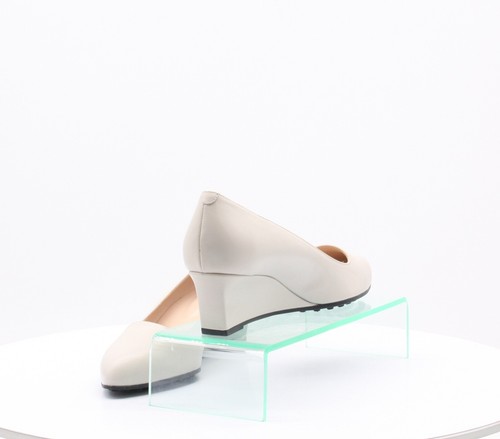 TODS WOMENS LEATHER WEDGE PUMPS SHOES UK 4.5 EU 37.5 PALE GREY RRP £595 - Picture 4 of 10