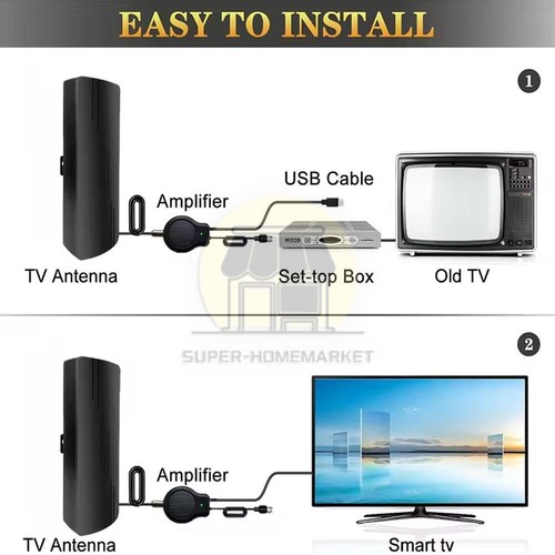 5000 Miles Digital TV Antenna Indoor HDTV Amplified Signal Booster 4K HD 1080P - Picture 4 of 10