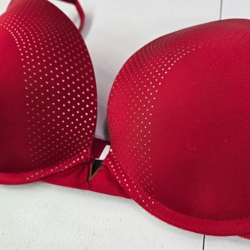 Victoria's Secret Women Bra 32DD Red Polka Dot Push Up Underwire Adjustable - Picture 4 of 8