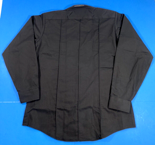 SMALL FLYING CROSS MENS DURO POPLIN L/S ZIP FRONT SHIRT LAPD NAVY 14 SHORT - Picture 3 of 3