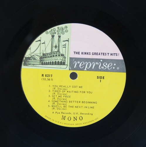 The Kinks Greatest Hits 1969 Reprise R 6217 - Mono -- VG+ - Super Cleaned - Picture 4 of 6
