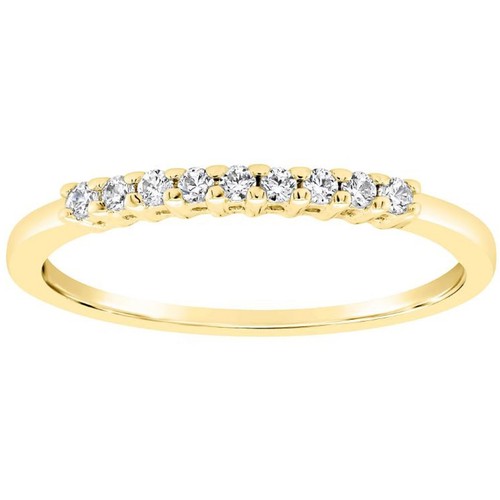 1/8CT Natural Diamond Eternity Wedding Band Ring 14K Yellow Gold Plated Silver - Bild 1 von 1