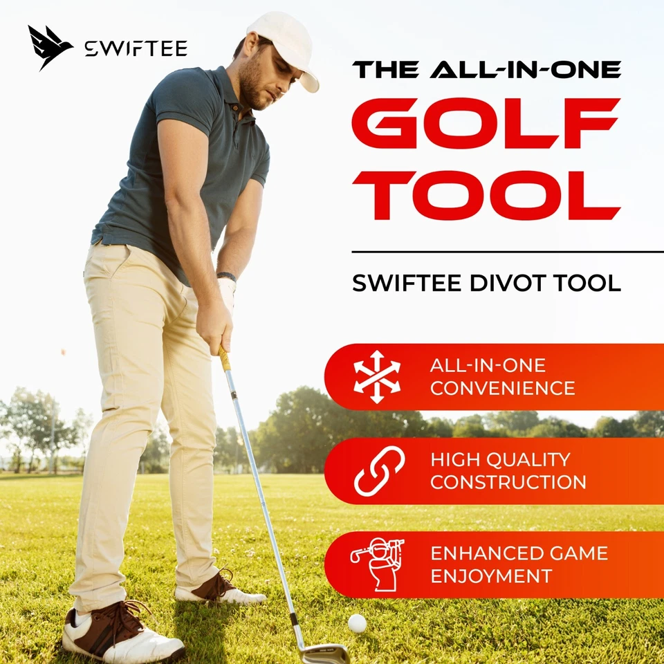Herramienta de reparación SWIFTEE Golf Divot Pitch Mark 7 en 1 - negro mate Foto 2 de 4