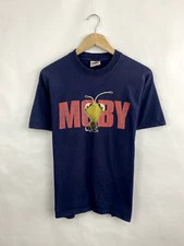 Vintage 90s DJ Moby t-shirt Aphex Twin Bjork The Prodigy Y2K size M color blue