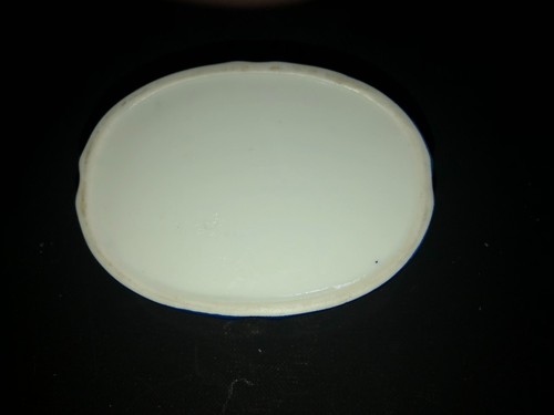 Vintage Porcelain Trinket Oval Box Andrea by Sadek Blue Victorian Couple Hinged - Picture 5 of 5