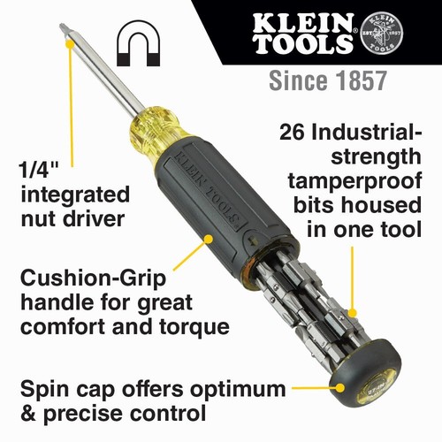 Klein Tools 32307 Tamperproof Multi-Bit Screwdriver Tamperproof Set 27-in-1 - Picture 2 of 14