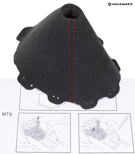Cuffia cambio FIAT 124 alcantara filo rubino per cambio automatico - Bild 2 von 5