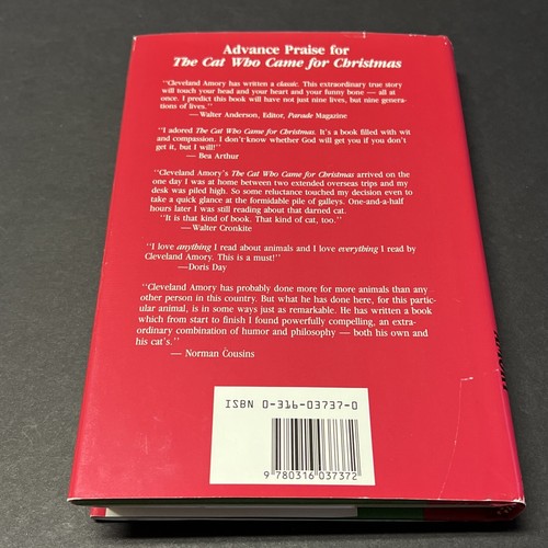 The Cat Who Came for Christmas by Cleveland Amory HCDJ 1987 3rd Printing Pets - Picture 2 of 14