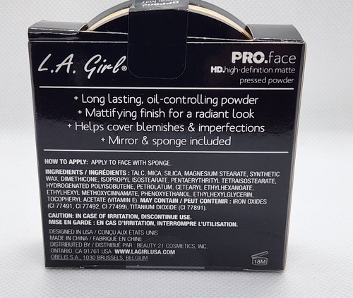 L.A. GIRL PRO Face Pressed Powder HD High Definition Matte - 601 Fair - Picture 11 of 12
