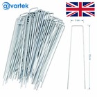 100 GROUND GARDEN WEED BARRIER MEMBRANE PINS FABRIC HOOKS PEGS STAPLES U PINS 6"