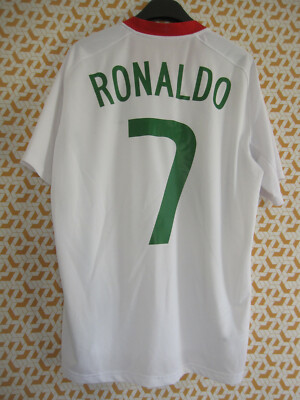 Maillot Portugal Ronaldo #7 Nike 2008 Away Blanc Vintage