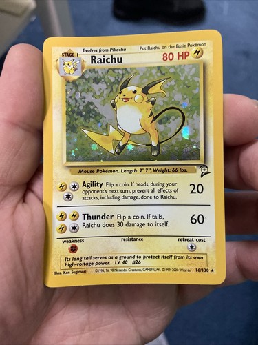 Pokémon TCG Raichu Base Set 14/102 Holo Shadowless Holo Rare - Picture 4 of 4